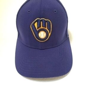Milwaukee Brewers Navy Baseball‎ Cap Small Medium Hat Genuine MLB Merchandise